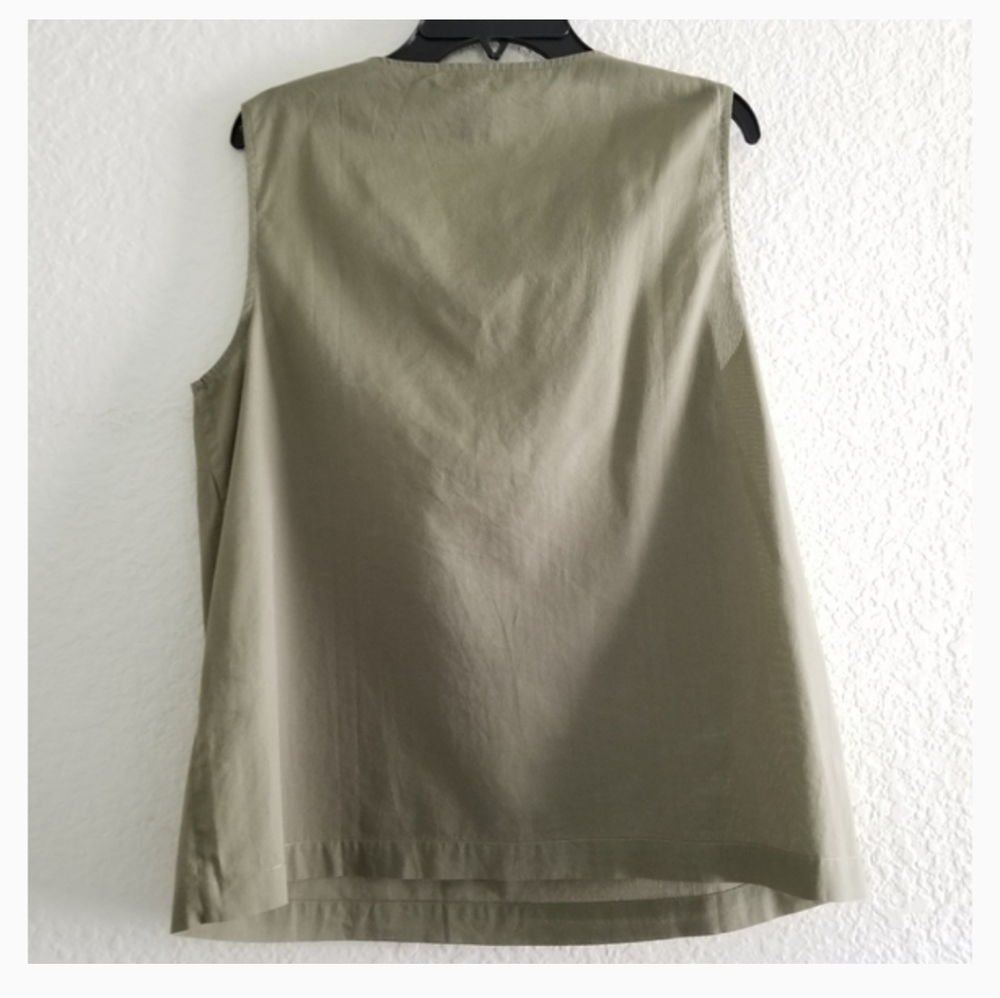 Marc Jacobs Round Neck Ruffle Folds Top Olive Green Military Size S Sma… - Picture 3 of 4